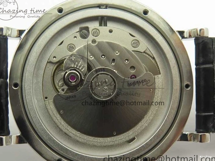 MIROTIME 0523 Affordable Portofino IW356501 SS V3 MK 1:1 Best Edition White Dial Gold Markers On Black Leather Strap MIYOTA 7196
